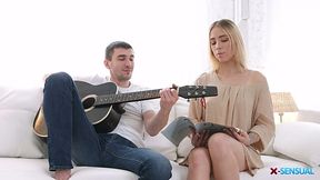 Romantic boyfriend fucks flat chested teen girlfriend Ria