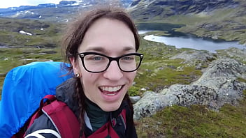 Private holiday video from Norway &ndash_ Hiking with Kai Bailey and sucking his cock as a treat