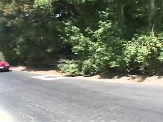 Redhead sweetheart double permeated in a lake