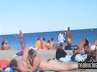 Public bare beach swinger sex in summer 2015
