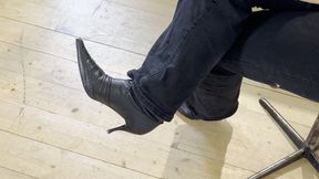 moving around my sexy black leather boot av