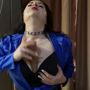 Hot titfuck from fabulous Mistress Lara - look at her big tits!