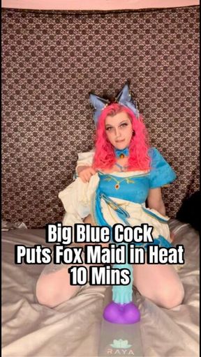 Big Blue cock puts horny fox maid in heat