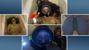 Girl Diver Underwater Holds Breath and Ass Facesitting - Scuba Gear - Girl in Scuba Mask - Girl Underwater - Breathing Training - Underwater Play - Ass Worship - Muscular - Swimsuit