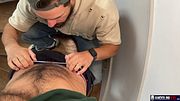 Andolini fucks on the stairs with Samuel Hodecker and secretly fucks him without a condom