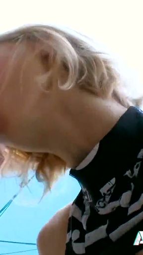 Blond busty slut Erica Fontes doggystyle on a couch   Clip 1