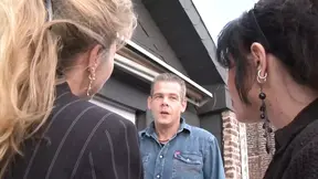 Blonde Milf joins in while couple fucks hard