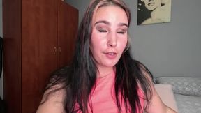 Masturbating with a new sponsored vibrating wand toy, getting multiple orgasms while talking dirty