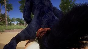 POV tiger fucks wolf - wildlife