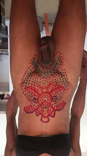 Sissy showing wearing bra panties and tattoos