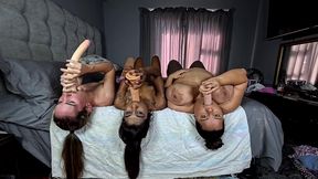 three interracial upside down sluts deepthroat fucking their throats with dildos