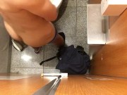 Jerking off in a shopping mall toilet