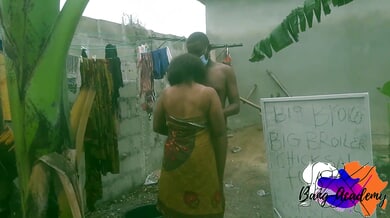 Nigerian ebony stud takes her from behind on the gritty urban ground