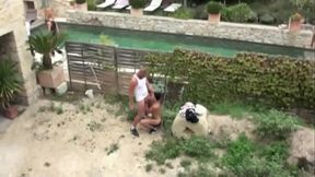 JUAN fucked by MAGNUM on exhib outdoor place