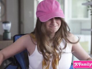 Big bazookas teen stepsister Penelope Kay gets stuck and banged by her big penis stepbro