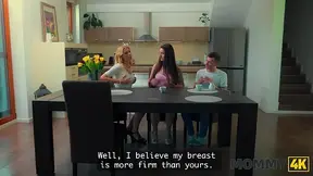 COUGAR seduces and rides young shaft in the kitchen
