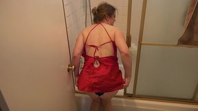 she offers up anal sex to her stepson while bent over cleaning