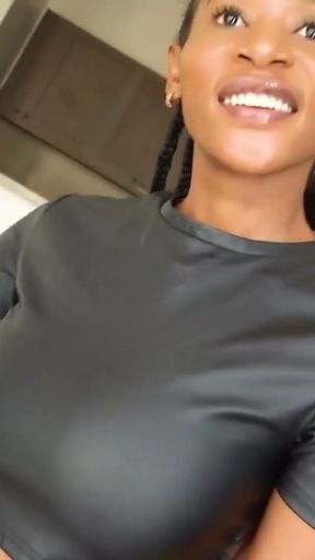 Real Big Tits Ebony Pussy Pounded By Fake Big Cock Producer   Clip 2