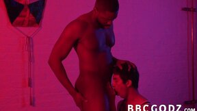 Huge black shaft is bare pounding young man doggy style