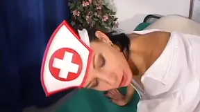 Insatiable nurse MILF takes cock and thick dildo deep