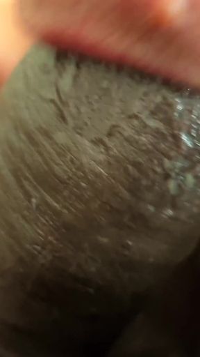 Black Man Playing the Try Not Cum Challenge with His Wife Sucking on His Cock and Ended up Cumming Hard Inside Her Mouth
