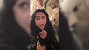 Curvy Buxom Tattooed Brunette Hottie Enjoys Her London Guide's Dick In Public Places
