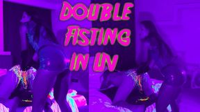 DOUBLE HARD FISTING IN LATEX AND UV 4K