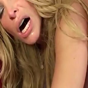 Busty Blonde MILF Deepthroats and Rides Throbbing Cock
