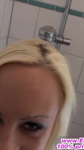German amateur ass fuck in the shower POV   Clip 1