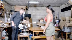 Paris Tests Fuck Machine with Terry Kemaco - Interracial White & Black Sexual Encounter