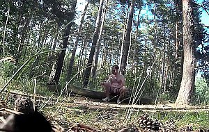 Caught masturbating in the woods