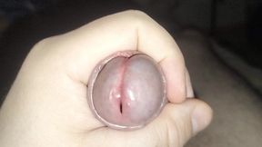 Close up Masturbation Uncut Cock and Cumshot