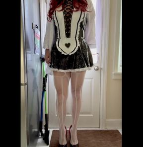 Something about being in a maid costume.