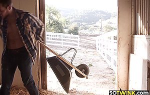 Hot cowboys make out and ass fuck inside the barn hard