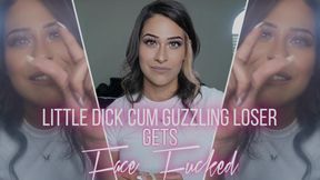 Little Dick Cum Guzzling Loser Gets Face Fucked