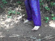 Barefooted In The Woods and Washing Feet in A Creek