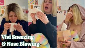 Vivi Sneezing and Nose Blowing Compilation with Tissues