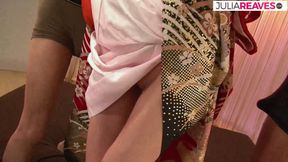 Miss sexy gets cum allover face after a fuck by huge cocks