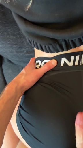 Dry Humping in Nike Pro Shorts Before Deep Pussy Fuck