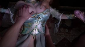 3D Horny Slut Asian Whore Have Her First Time Gangbang Sex