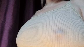 Big tits transparent top