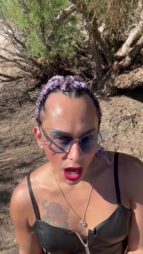 Tsjade Cums Again Outdoors