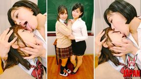 Bad Breath Blast and Saliva Nose Licking Lesbians – From Mouth to Nose, Tomoka Akari and Hinata Seno