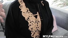 ”Horny Kylie Kingston sucks hard meat with her hijab with nerdy repairman Rion”