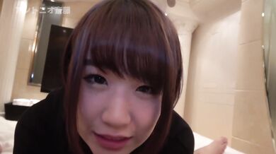 Amateur blowjob by a cute Japanese teen with her tongue deep in his ass