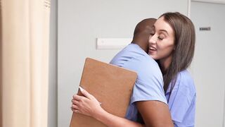 Stacked nurse Goddess Vivian Fox getting banged by coworker into front of hubby