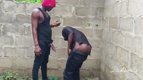 Bend Ebony Creamy Bussy in an Uncompleted Building
