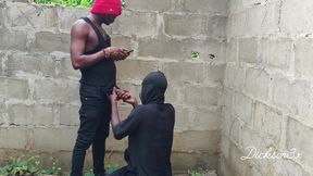 Bend Ebony Creamy Bussy in an Uncompleted Building