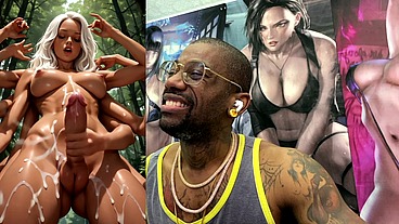 Multi Arm Transgender Jerking Off Her Girl Cock And Cumming All Over Your Face, AI Generated