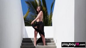 Playboy's new Asian teen KJ Carter strips and poses nude